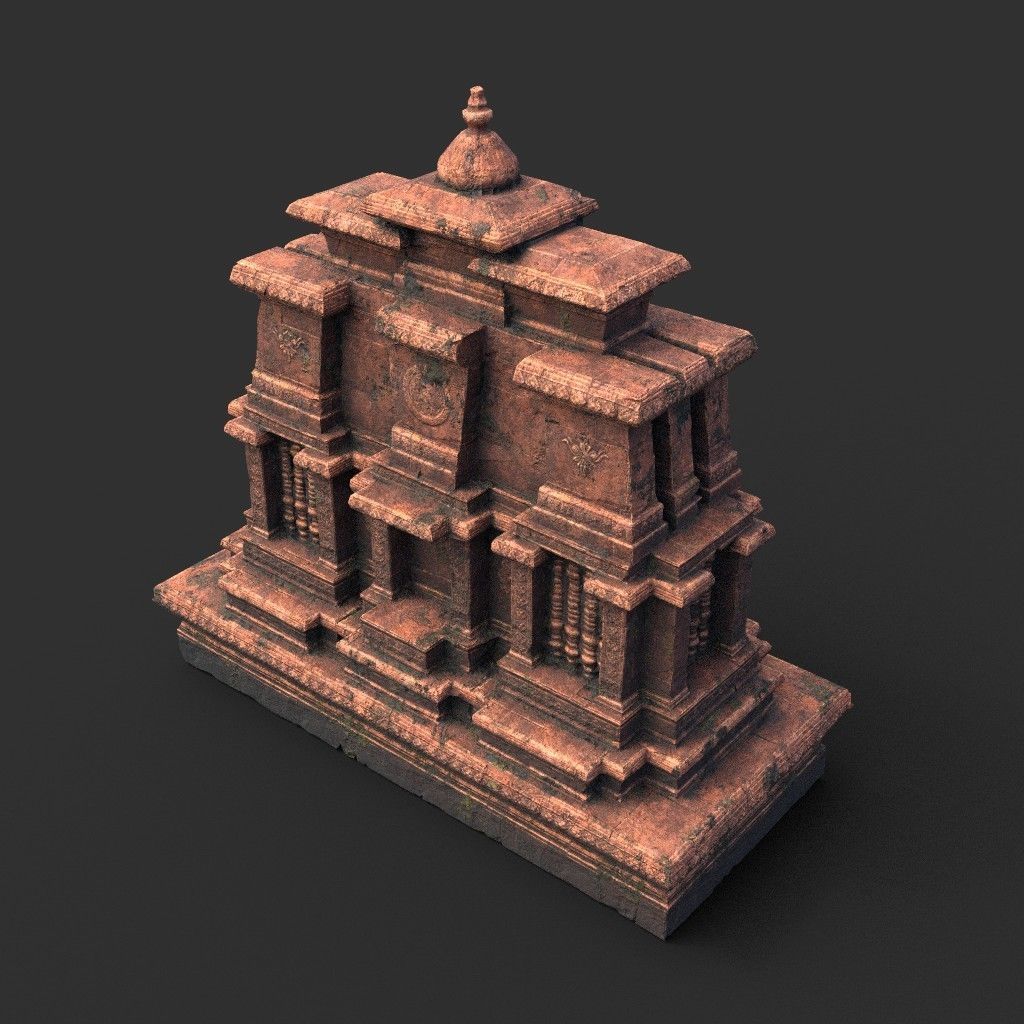 Ruin Ancient Temple - Khmer Architecture Pack A Low-poly 3D model_24