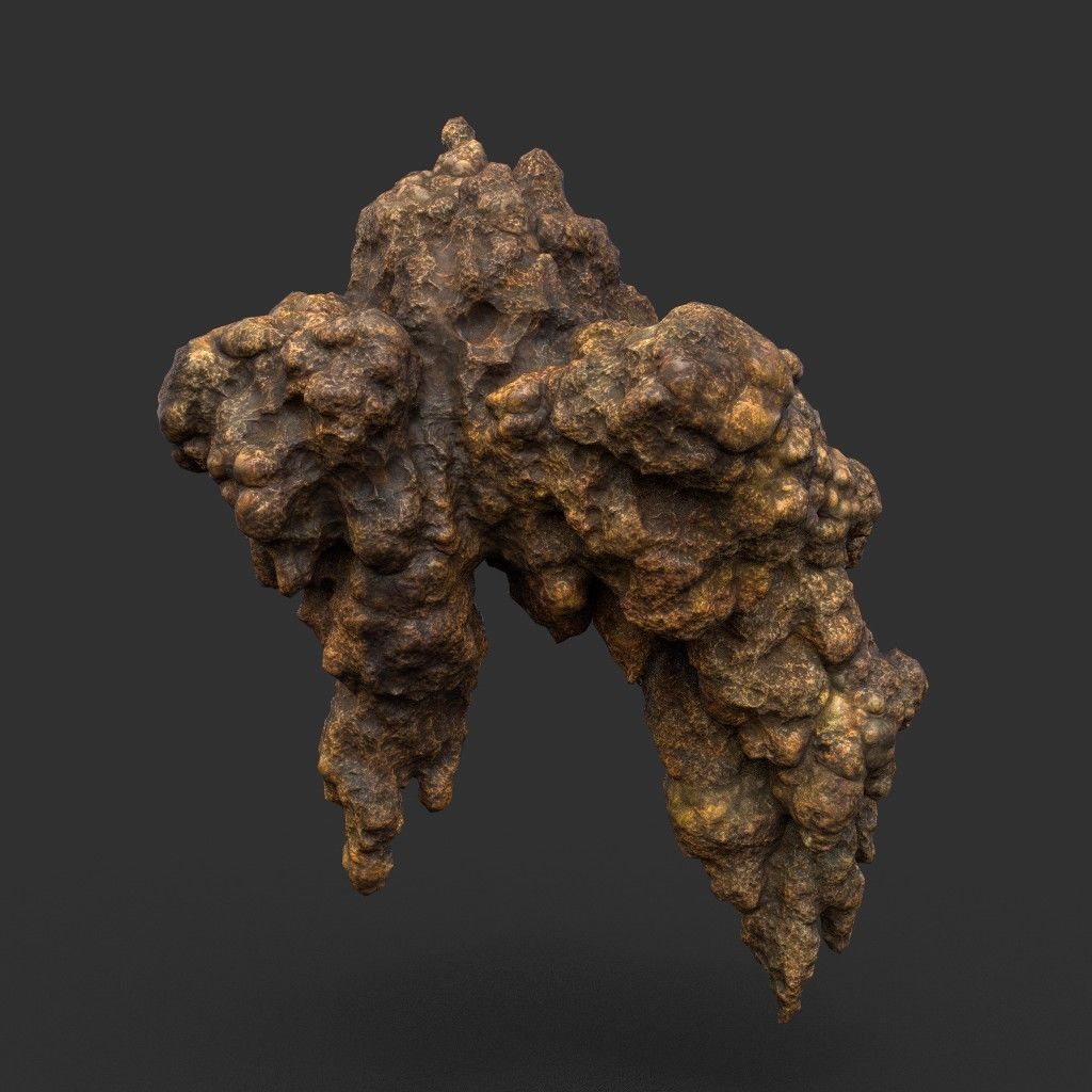 Low poly Stalactite Cave Rock Modular Pack 201216 Low-poly 3D model_17