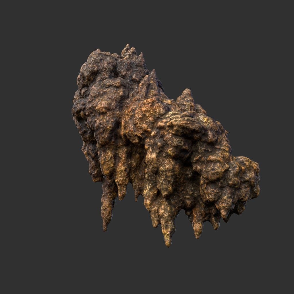Low poly Stalactite Cave Rock Modular Pack 201216 Low-poly 3D model_12