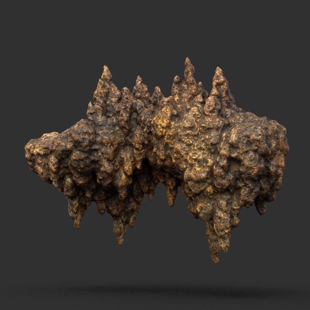 Low poly Stalactite Cave Rock Modular Pack 201216 Low-poly 3D model_5