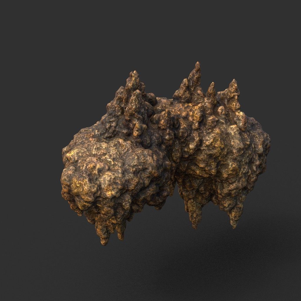 Low poly Stalactite Cave Rock Modular Pack 201216 Low-poly 3D model_6