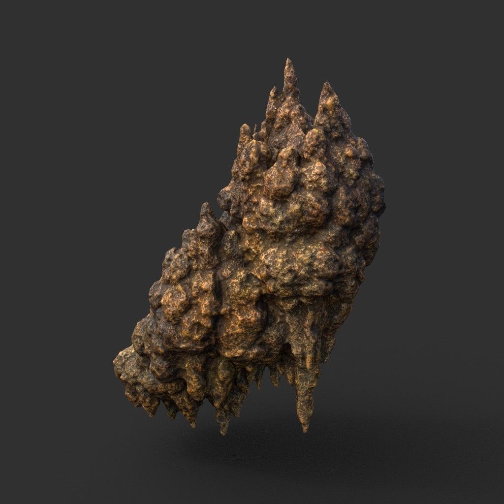 Low poly Stalactite Cave Rock Modular Pack 201216 Low-poly 3D model_11