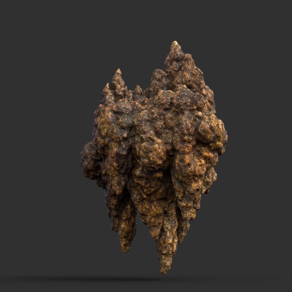 Low poly Stalactite Cave Rock Modular Pack 201216 Low-poly 3D model_2