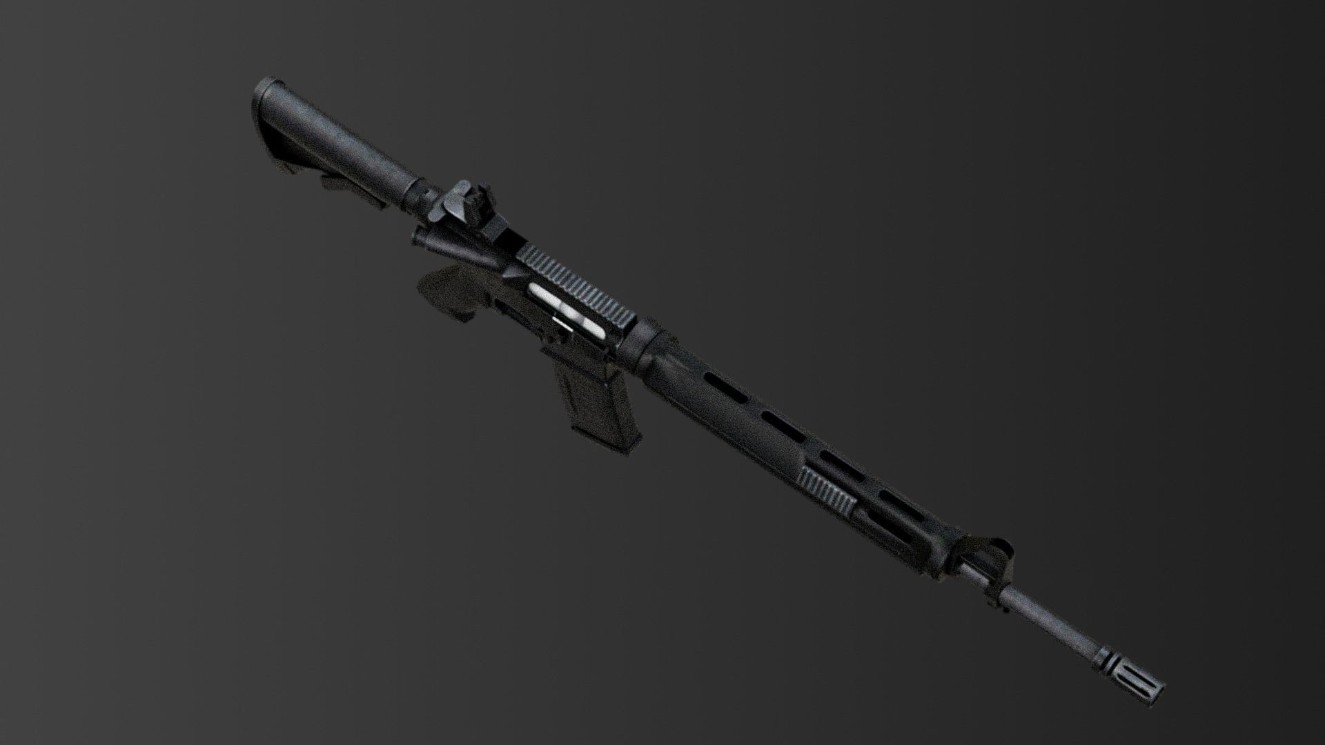 M4A1 RIS High detail Low-poly 3D model Low-poly 3D model_4