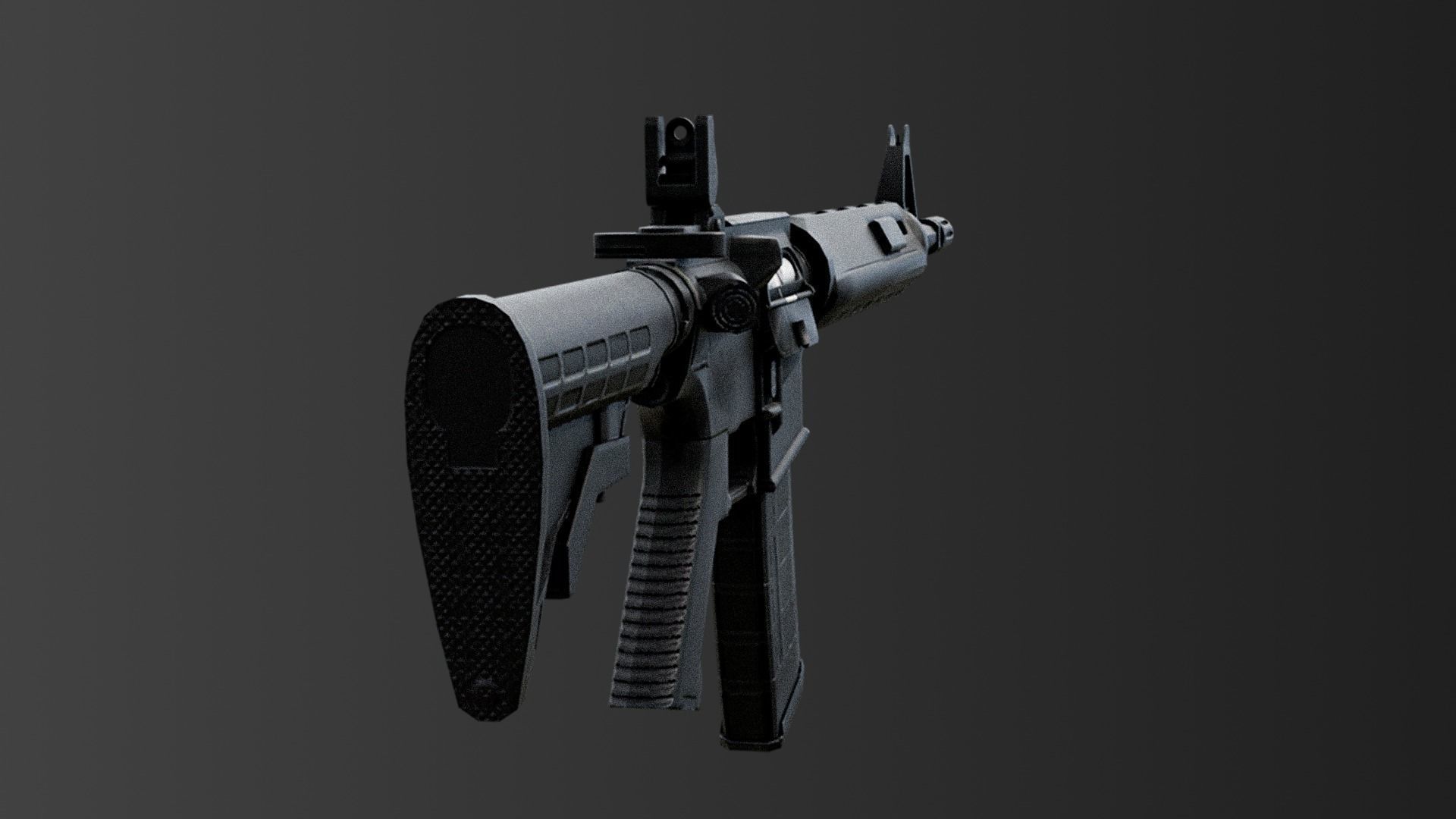 M4A1 RIS High detail Low-poly 3D model Low-poly 3D model_3
