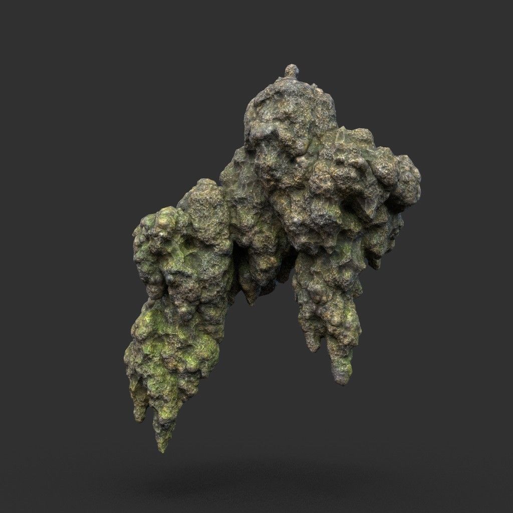 Low poly Stalactite Cave Rock Modular Pack 200215 Low-poly 3D model_17