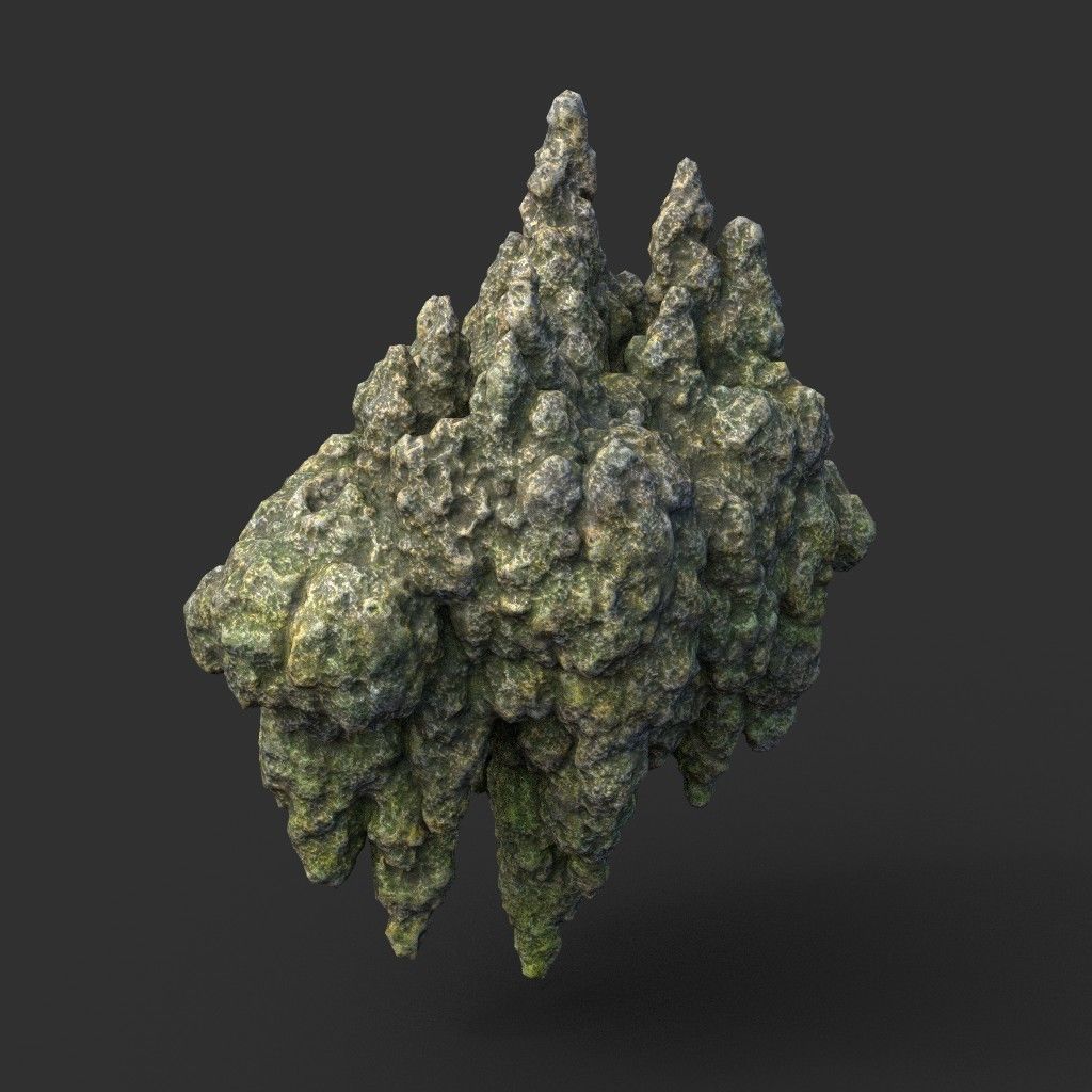 Low poly Stalactite Cave Rock Modular Pack 200215 Low-poly 3D model_3