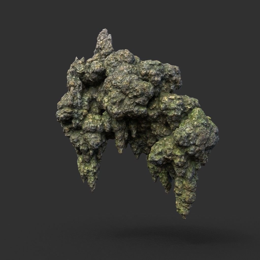 Low poly Stalactite Cave Rock Modular Pack 200215 Low-poly 3D model_14