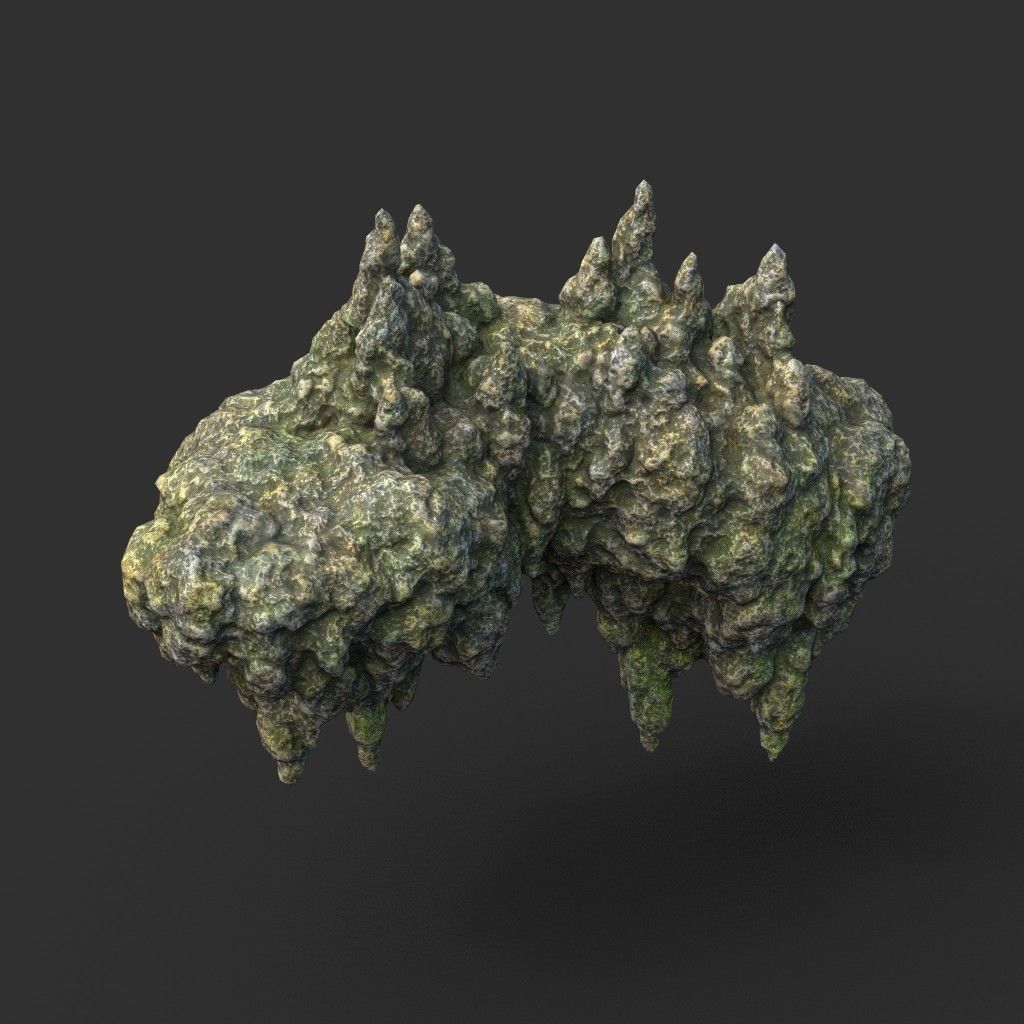 Low poly Stalactite Cave Rock Modular Pack 200215 Low-poly 3D model_6