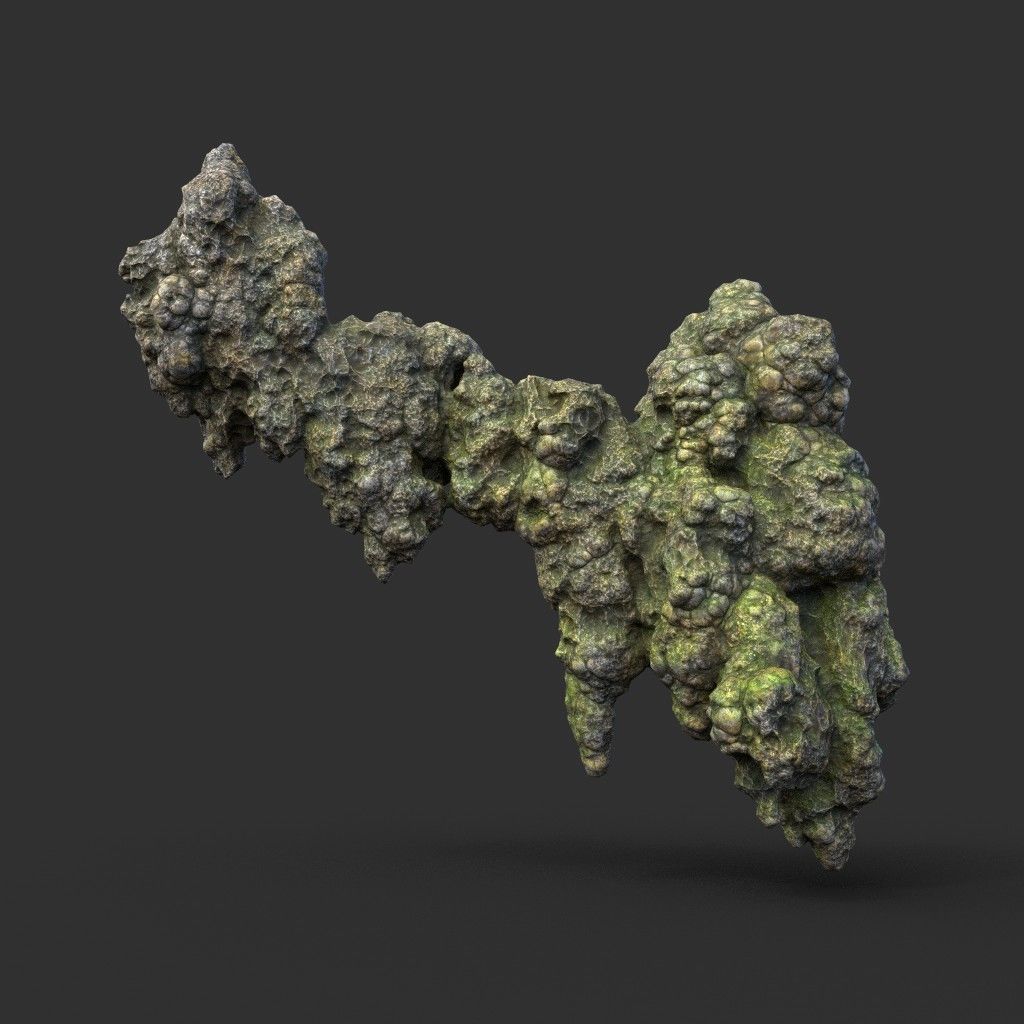 Low poly Stalactite Cave Rock Modular Pack 200215 Low-poly 3D model_29