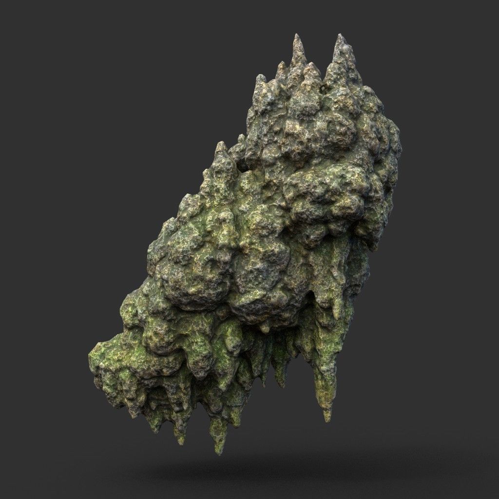 Low poly Stalactite Cave Rock Modular Pack 200215 Low-poly 3D model_11