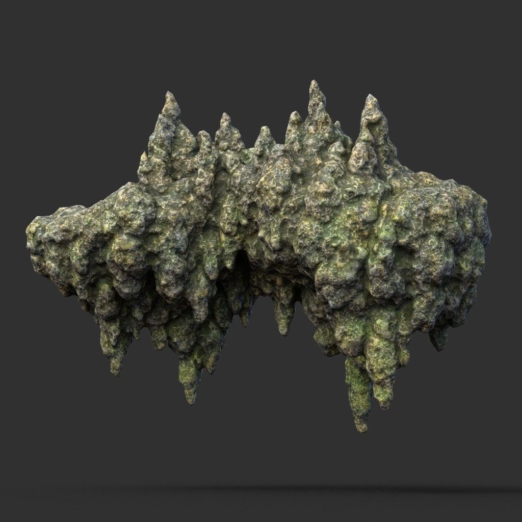 Low poly Stalactite Cave Rock Modular Pack 200215 Low-poly 3D model_5