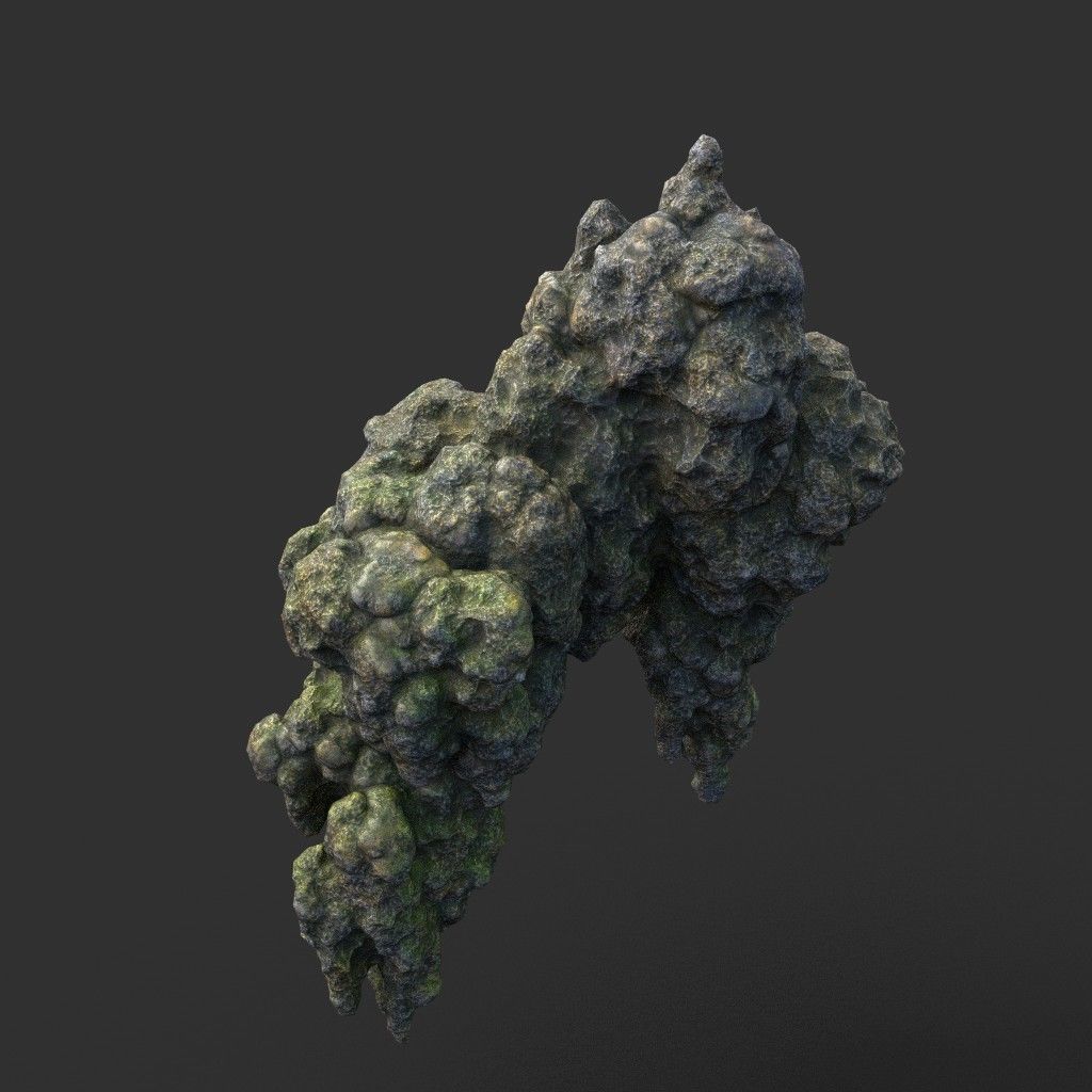 Low poly Stalactite Cave Rock Modular Pack 200215 Low-poly 3D model_18