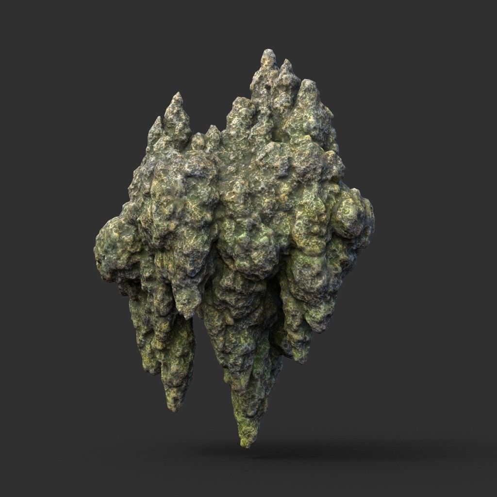 Low poly Stalactite Cave Rock Modular Pack 200215 Low-poly 3D model_2