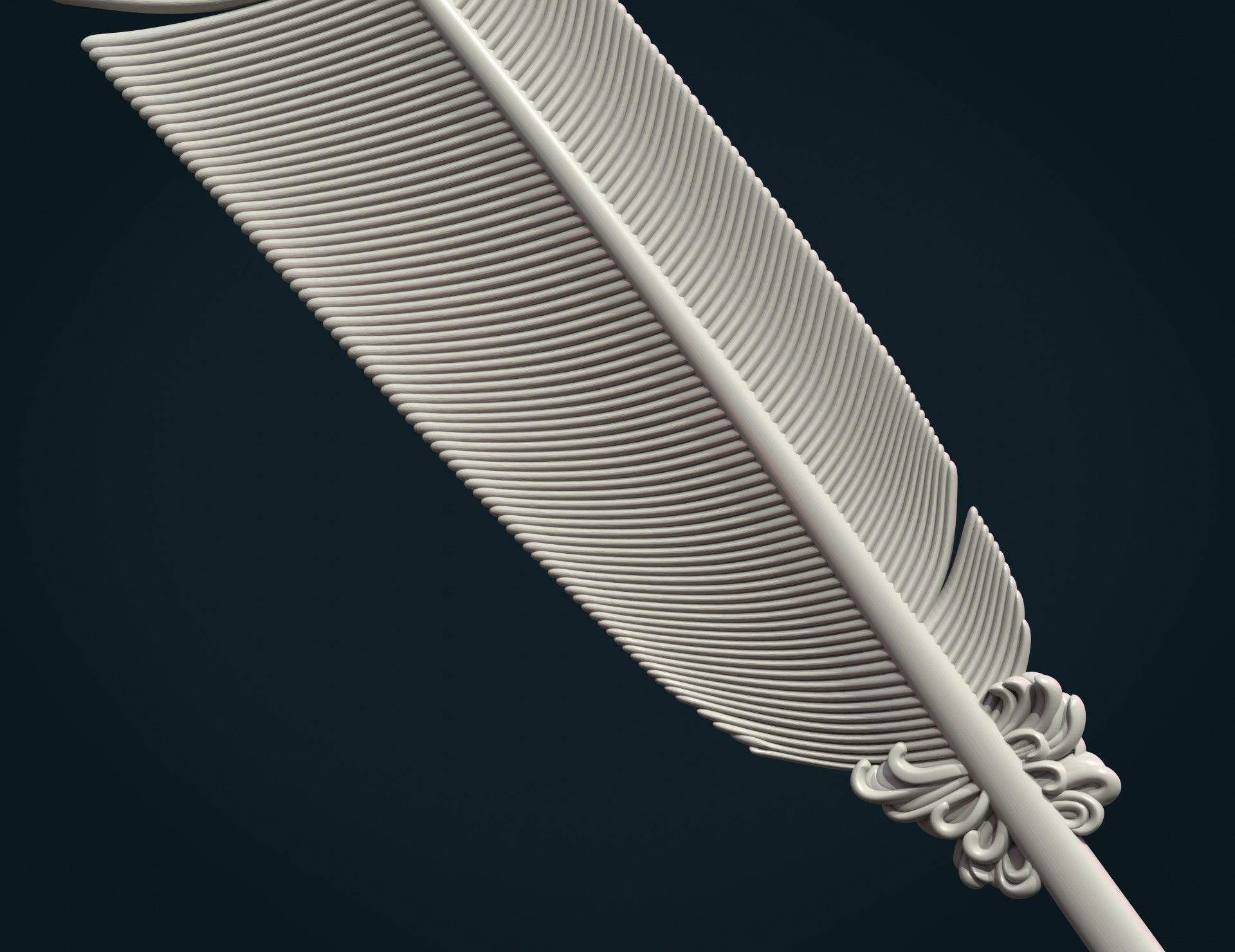 Printable Feather 3D print model_6