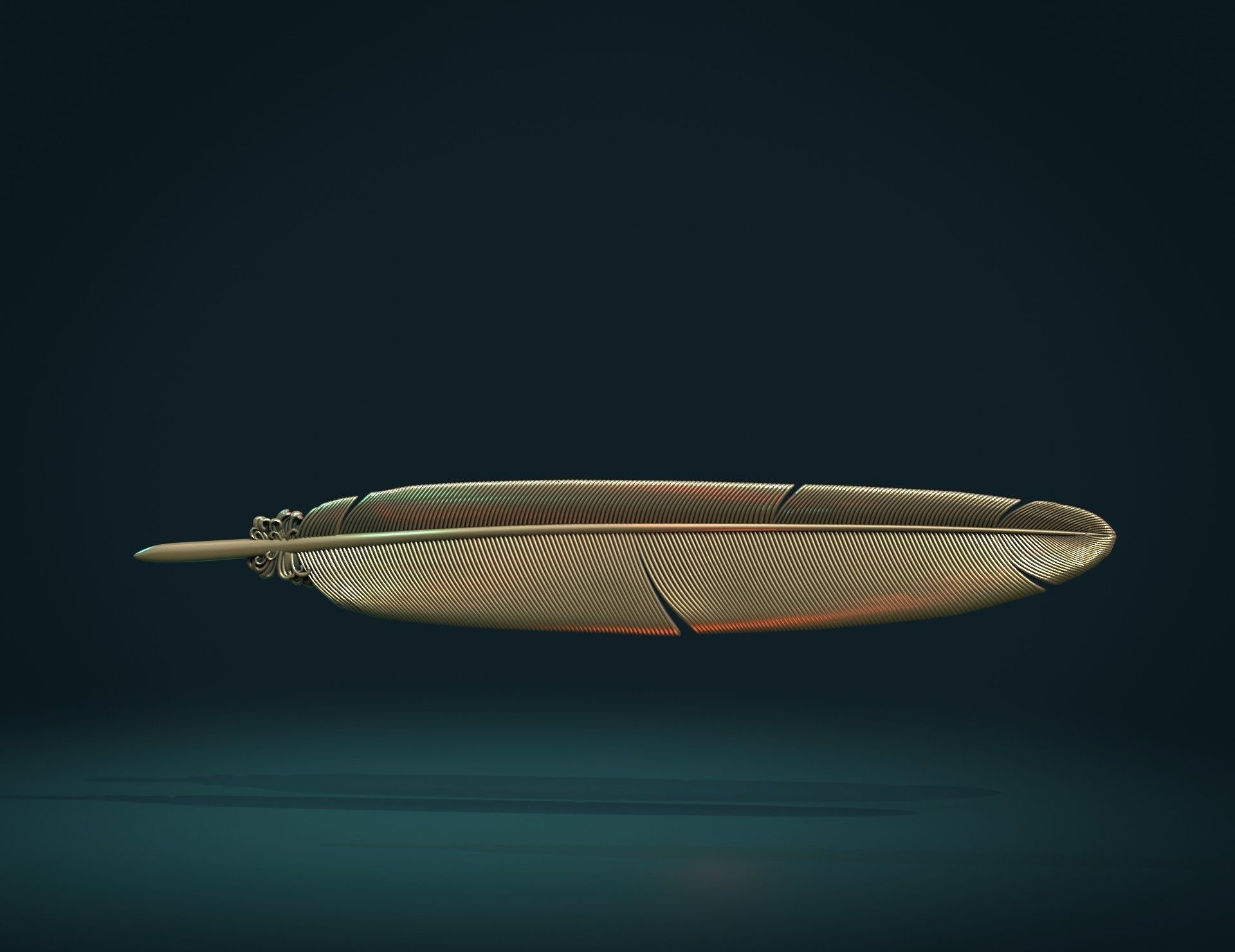 Printable Feather 3D print model_3