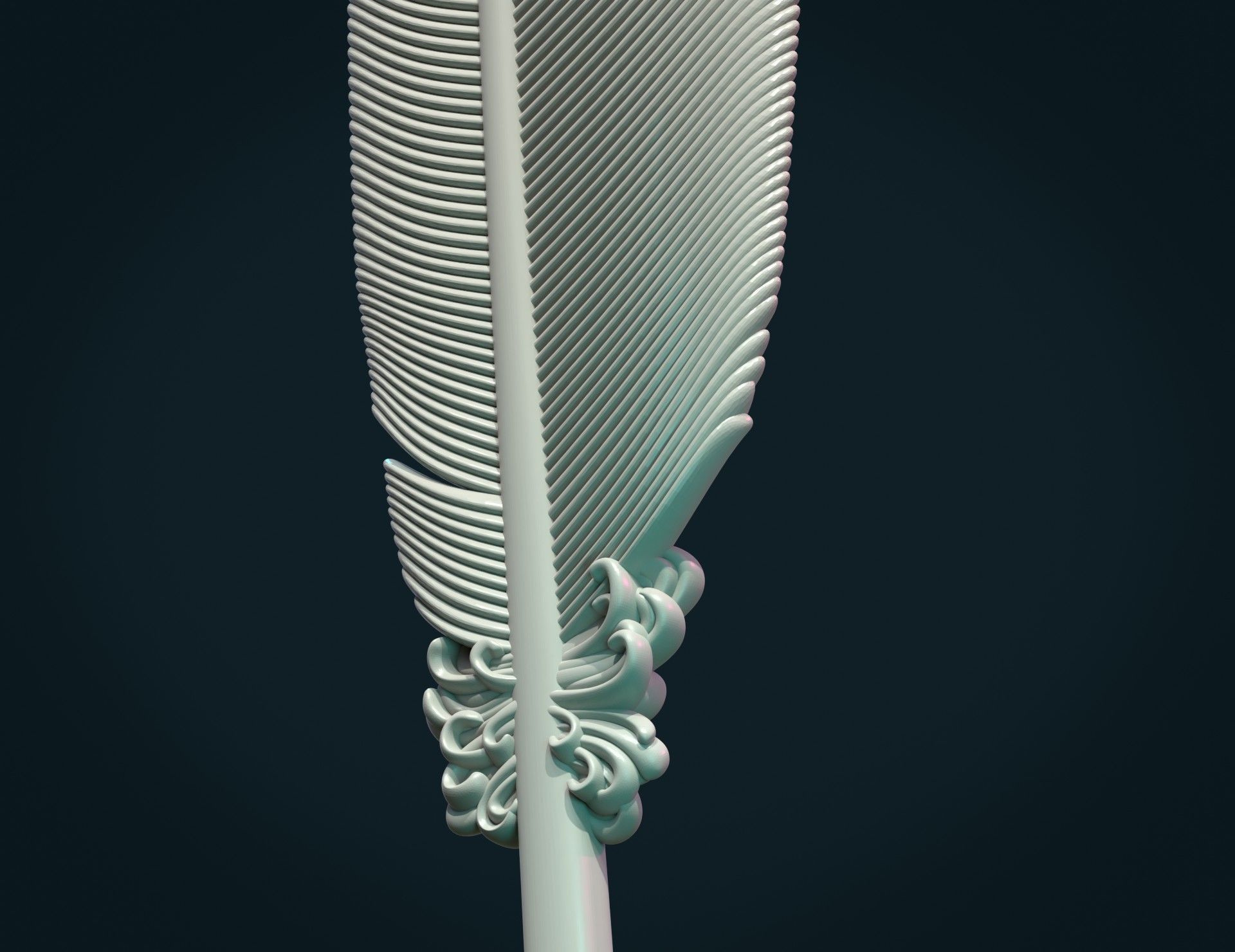 Printable Feather 3D print model_12