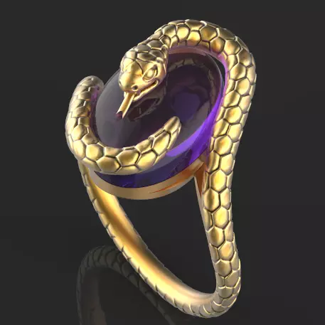 snake oval ring 3D print model