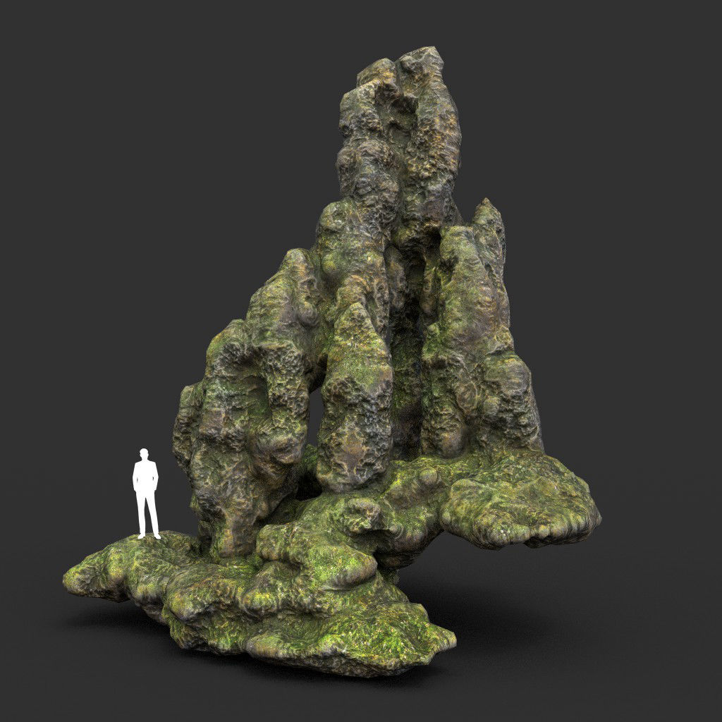 Low poly Fantasy Formation Rock Pack A 200213 Low-poly 3D model_8