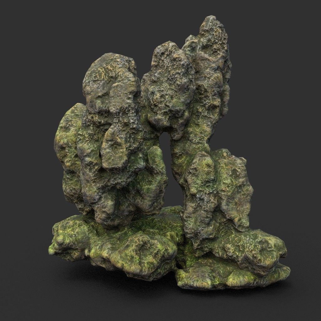 Low poly Fantasy Formation Rock Pack A 200213 Low-poly 3D model_3