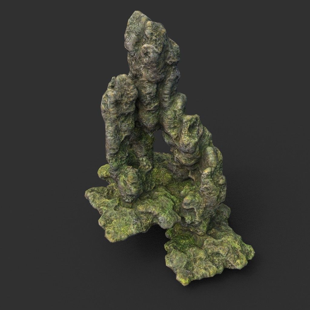 Low poly Fantasy Formation Rock Pack A 200213 Low-poly 3D model_9