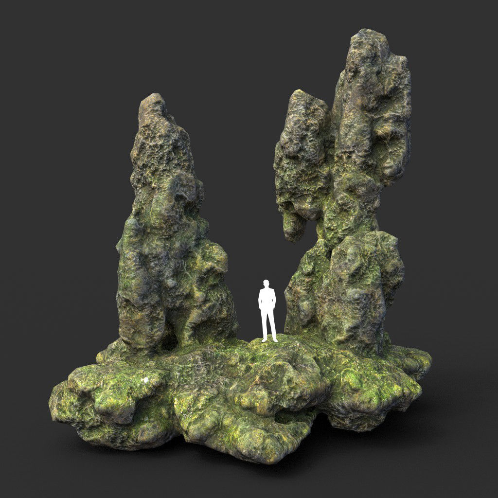 Low poly Fantasy Formation Rock Pack A 200213 Low-poly 3D model_5