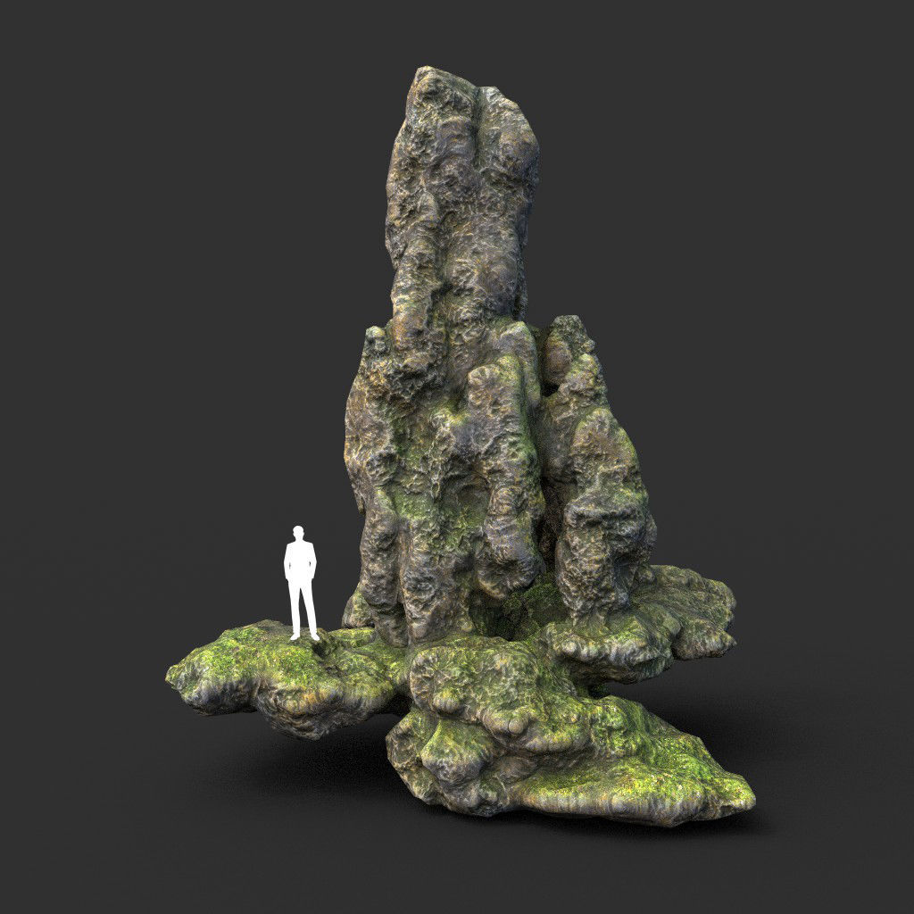 Low poly Fantasy Formation Rock Pack A 200213 Low-poly 3D model_11