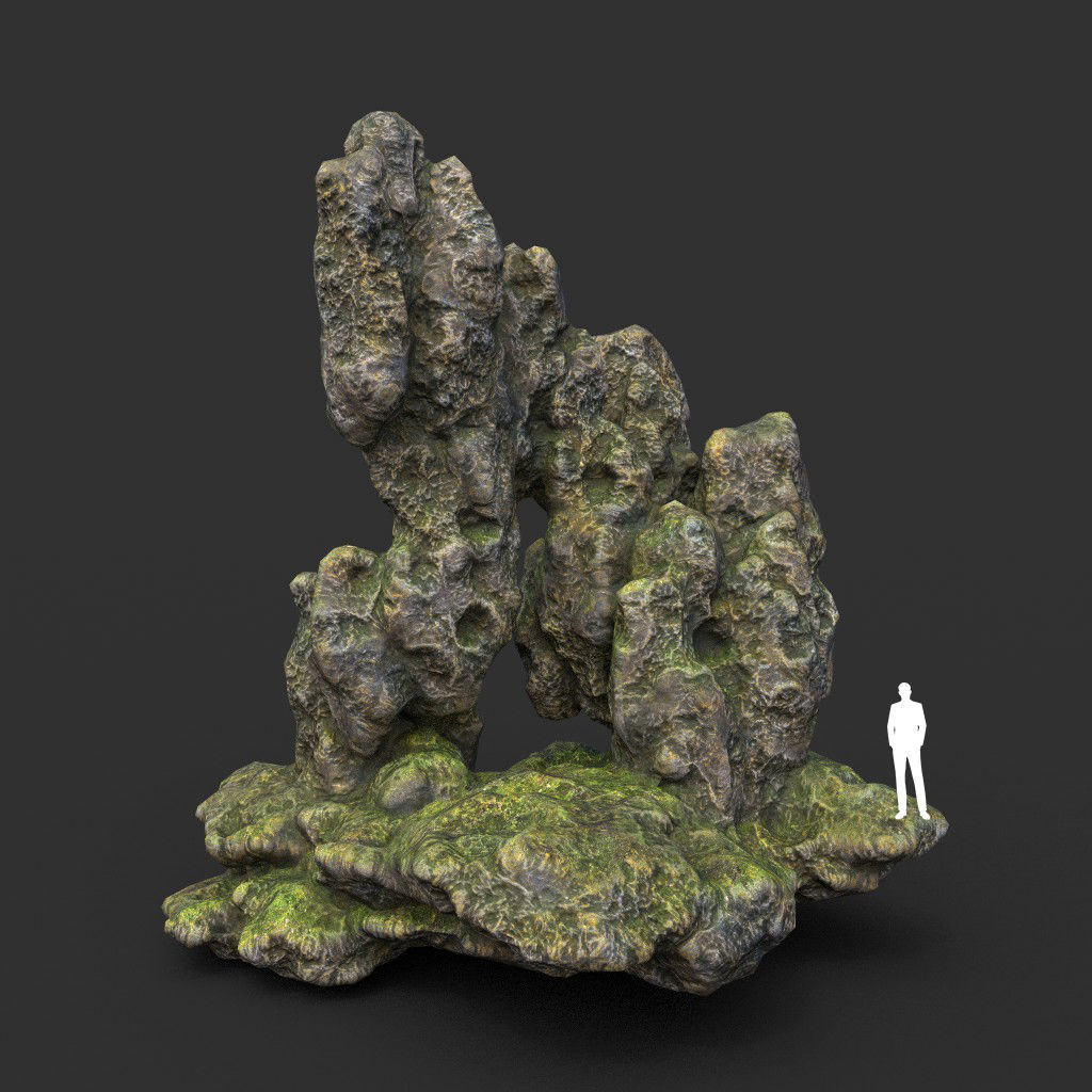 Low poly Fantasy Formation Rock Pack A 200213 Low-poly 3D model_2