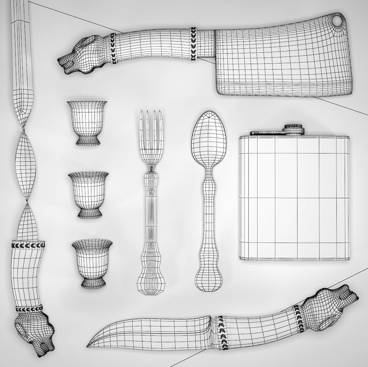 Hunter picnic set 3D model_4