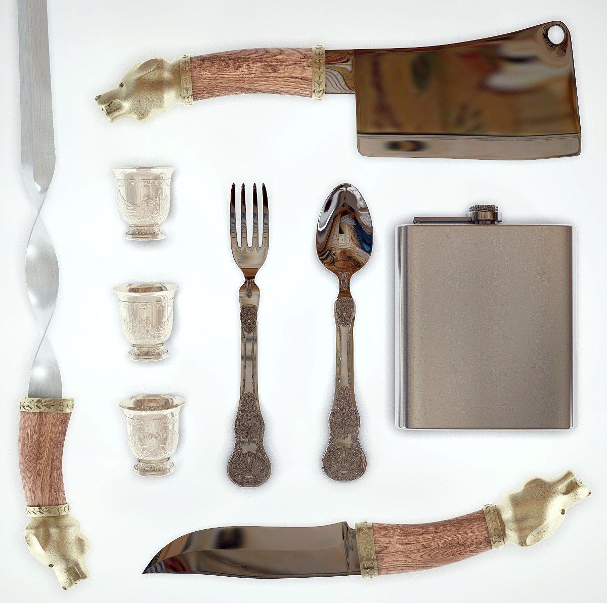 Hunter picnic set 3D model_2