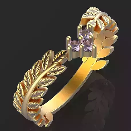 Olive leaves ring