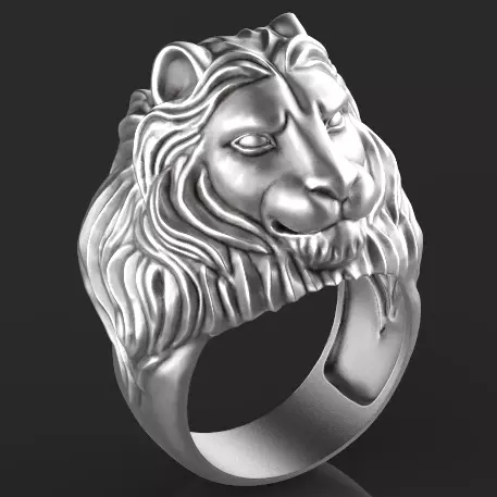lion ring 3D print model_0