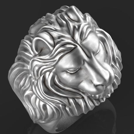 lion ring 3D print model_3