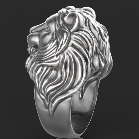 lion ring 3D print model_2