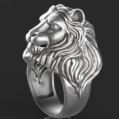 lion ring 3D print model_1