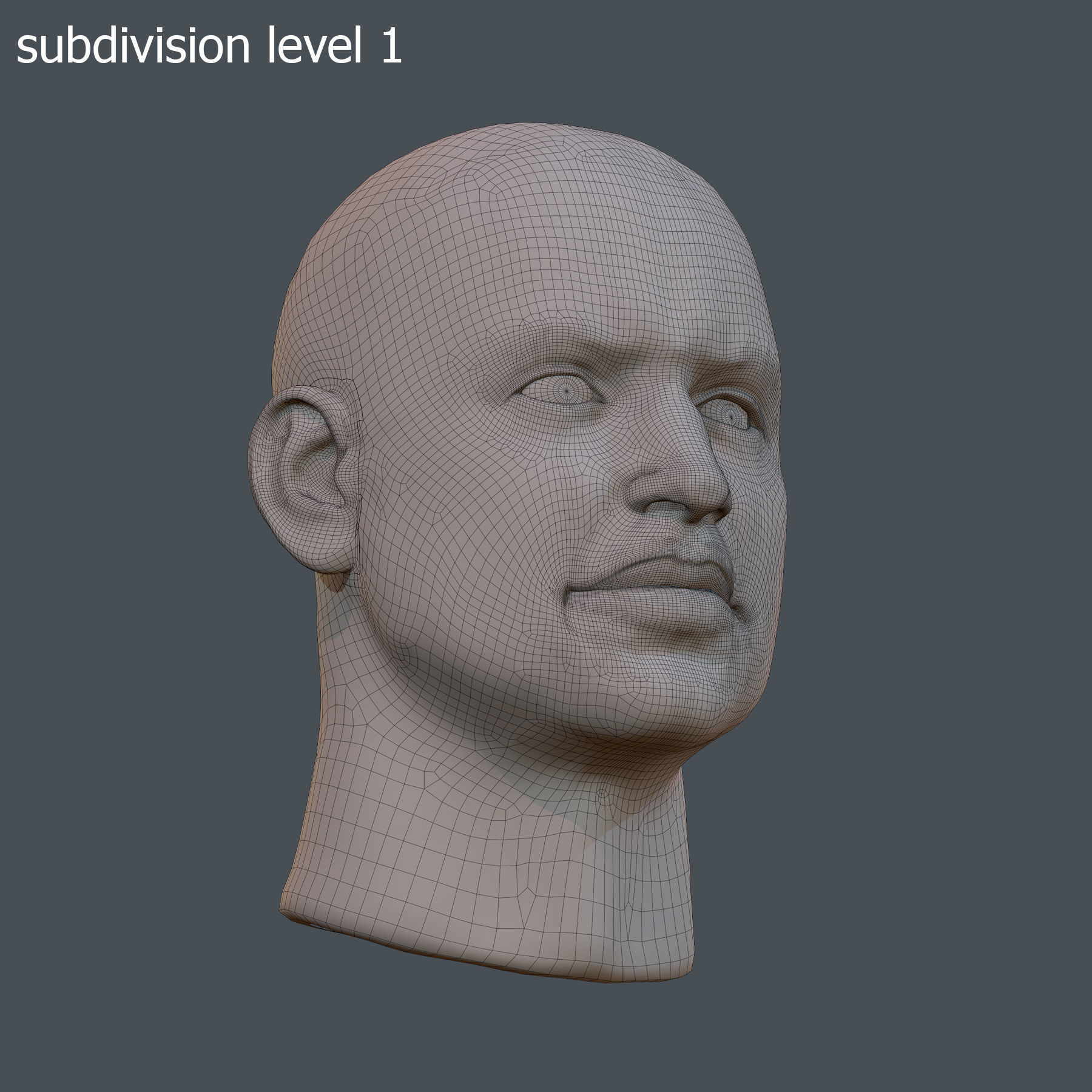 Male head PBR Realistic low poly Low-poly 3D model_12