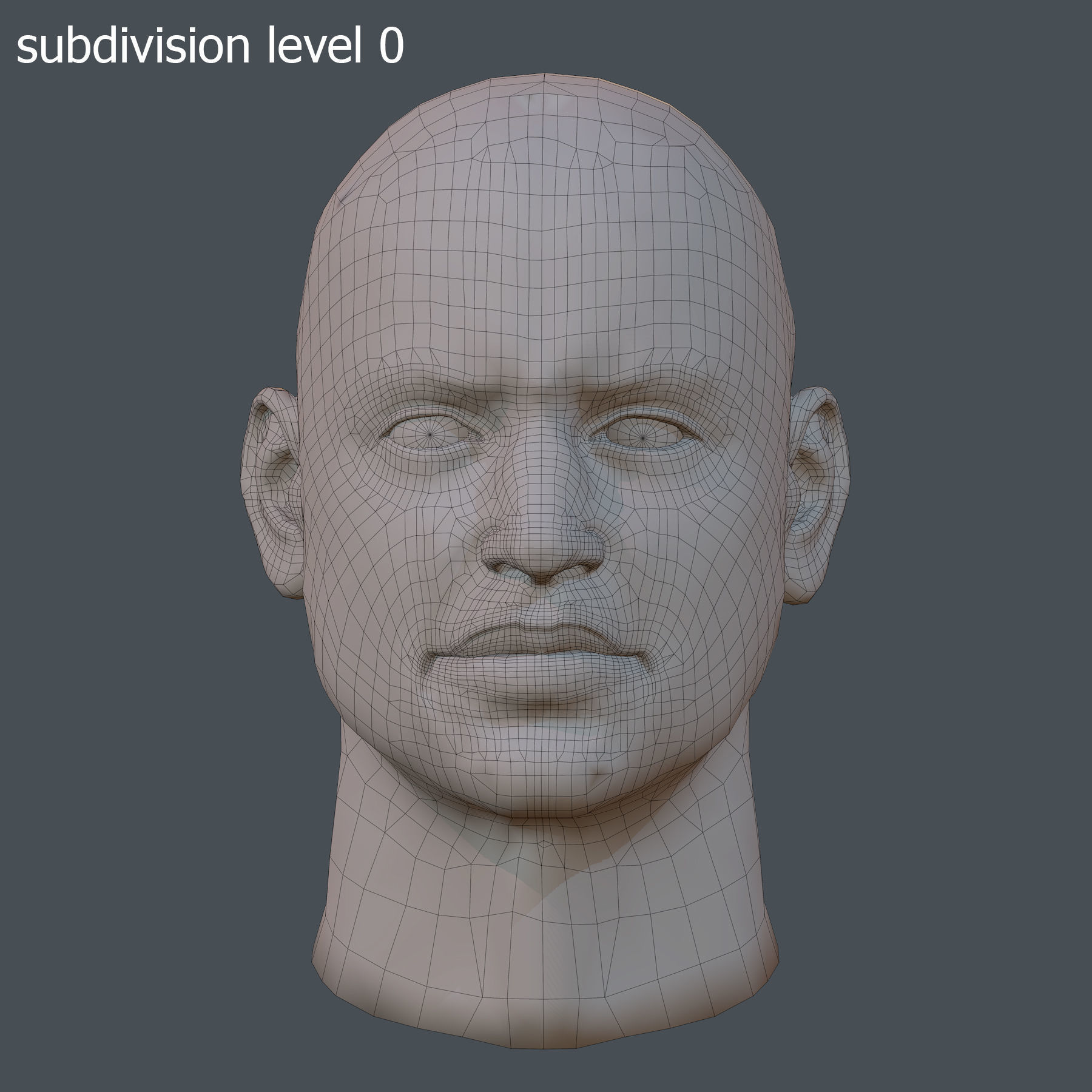 Male head PBR Realistic low poly Low-poly 3D model_9
