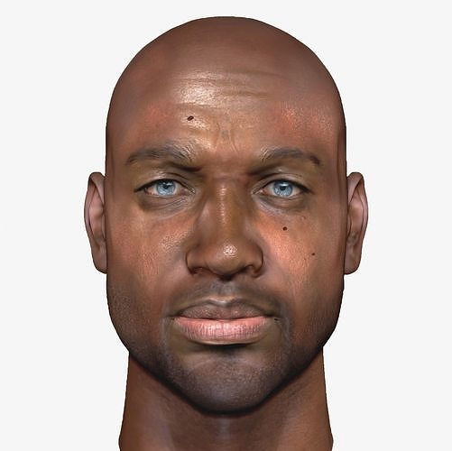 Male head PBR Realistic low poly Low-poly 3D model