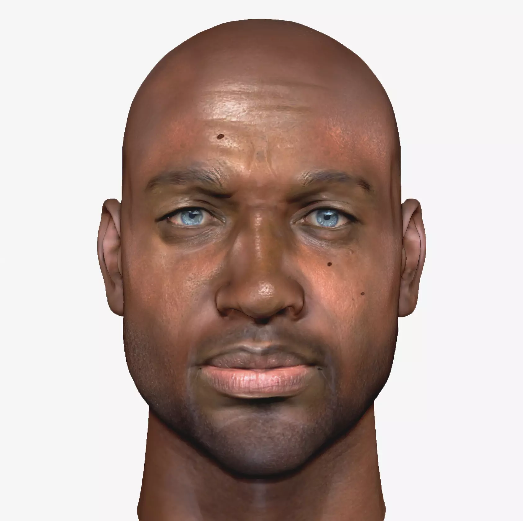 Male head PBR Realistic low poly Low-poly 3D model_0