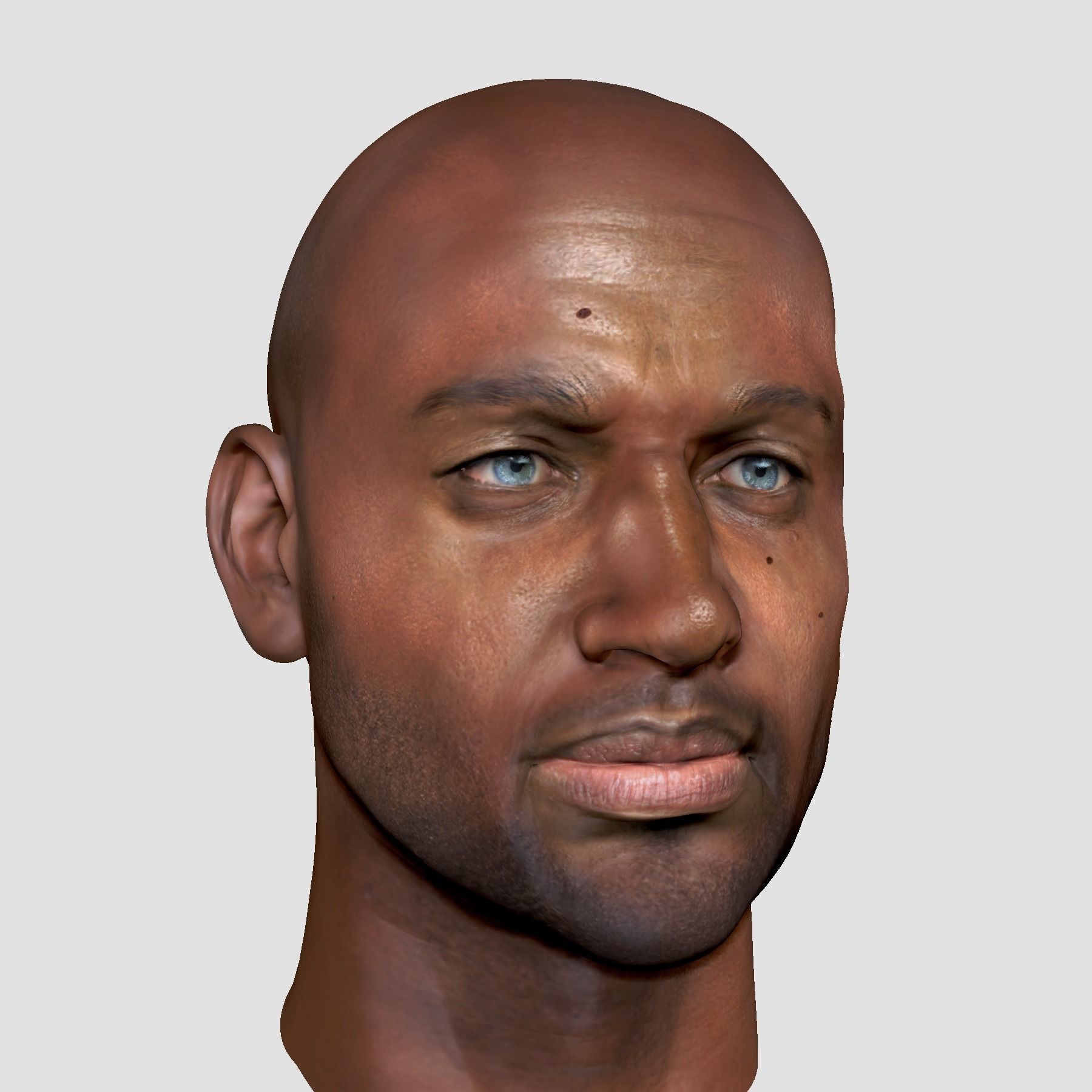 Male head PBR Realistic low poly Low-poly 3D model_2