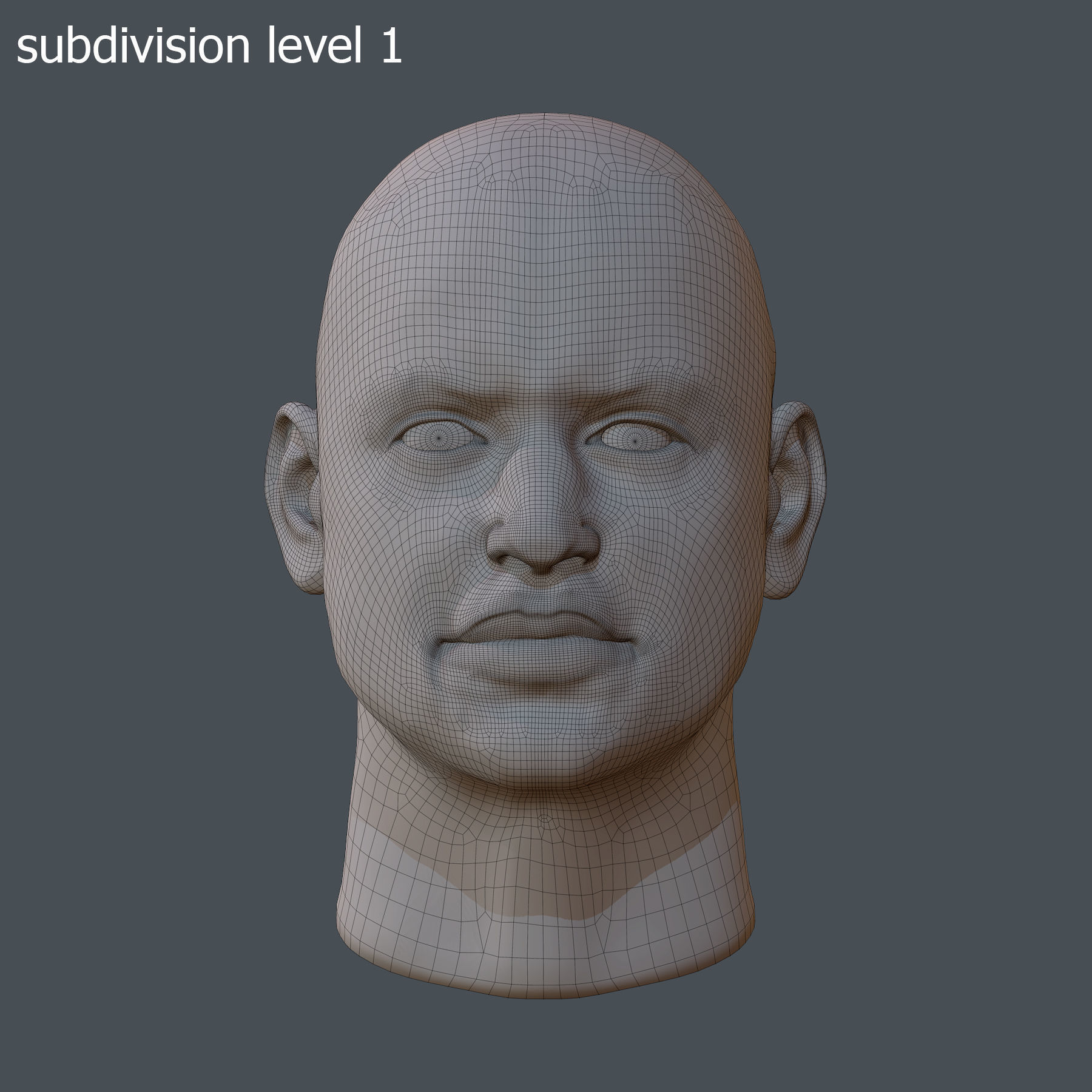 Male head PBR Realistic low poly Low-poly 3D model_13