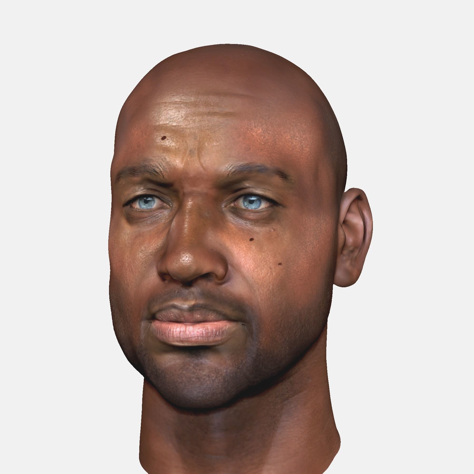 Male head PBR Realistic low poly Low-poly 3D model_7