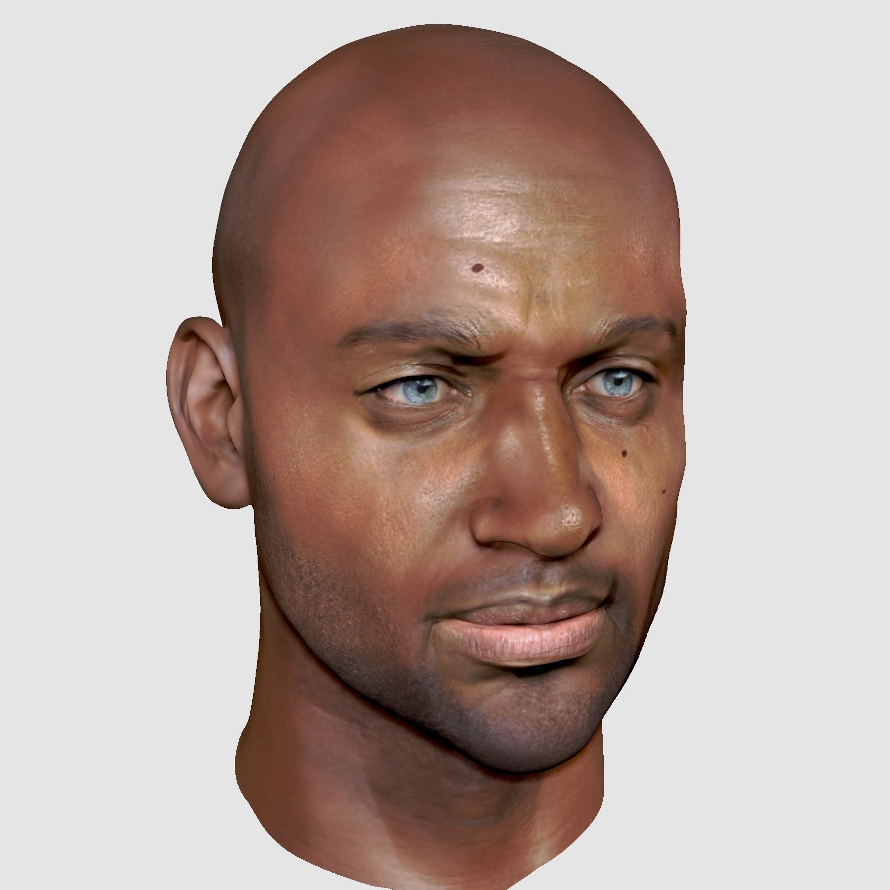Male head PBR Realistic low poly Low-poly 3D model_3