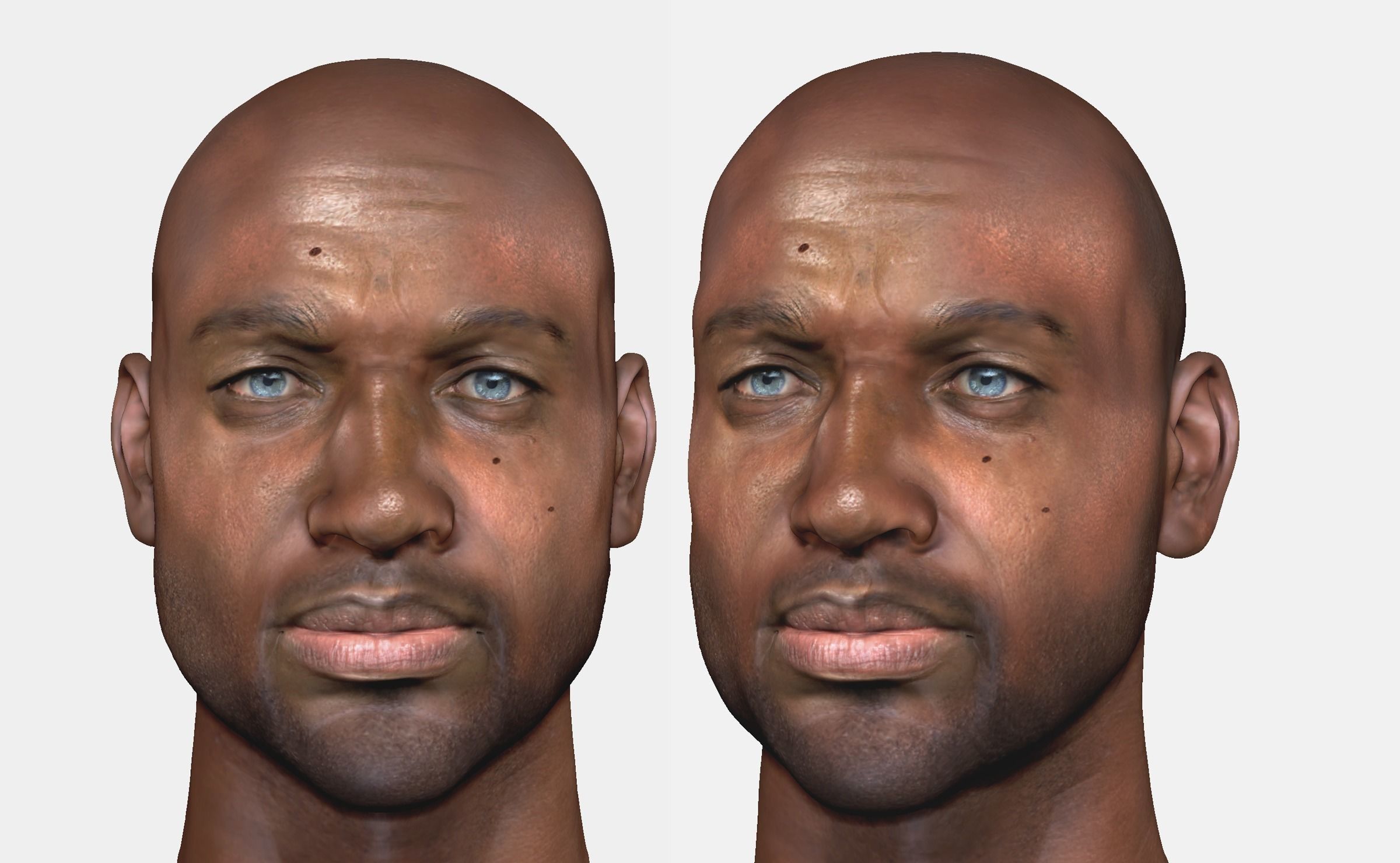 Male head PBR Realistic low poly Low-poly 3D model_1