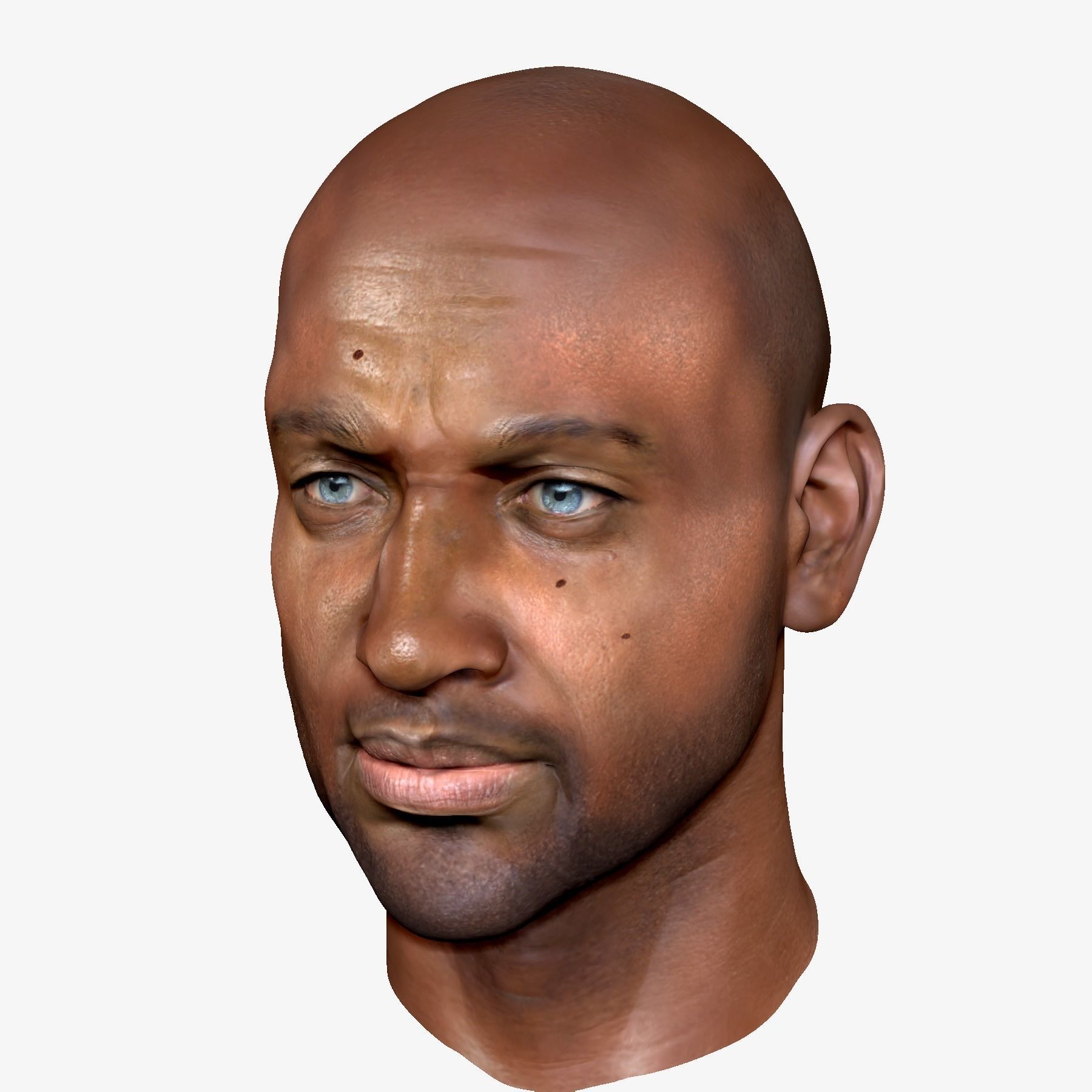 Male head PBR Realistic low poly Low-poly 3D model_4