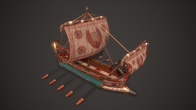 Ancient Ship 02 Low-poly 3D model
