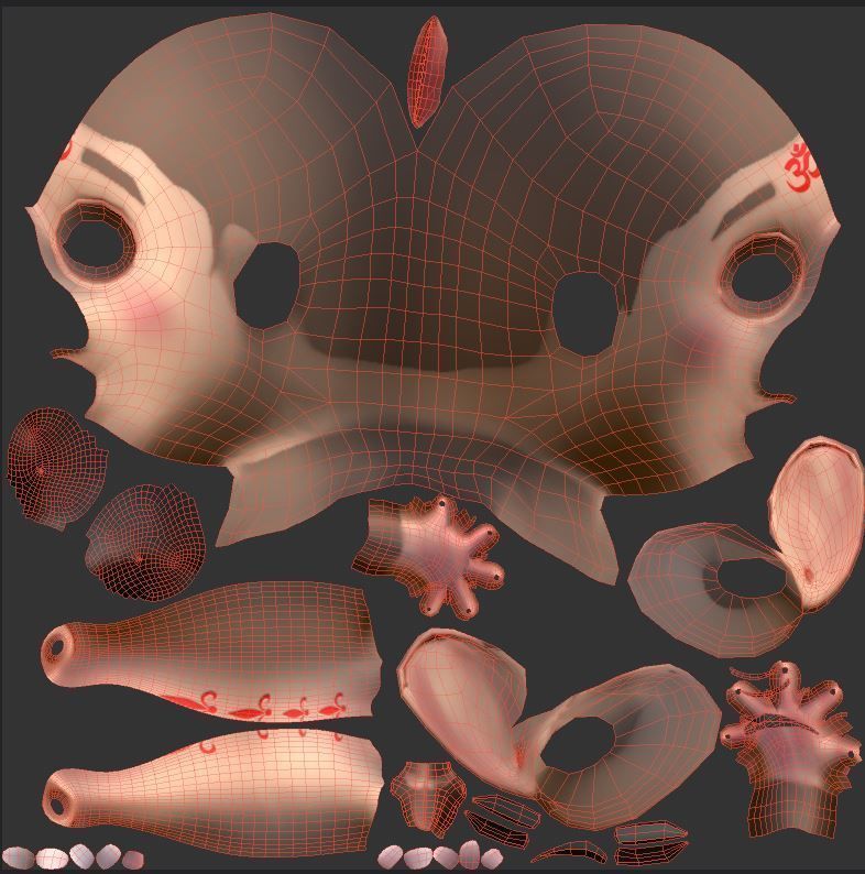 Bal Ganesha Low-poly 3D model_5