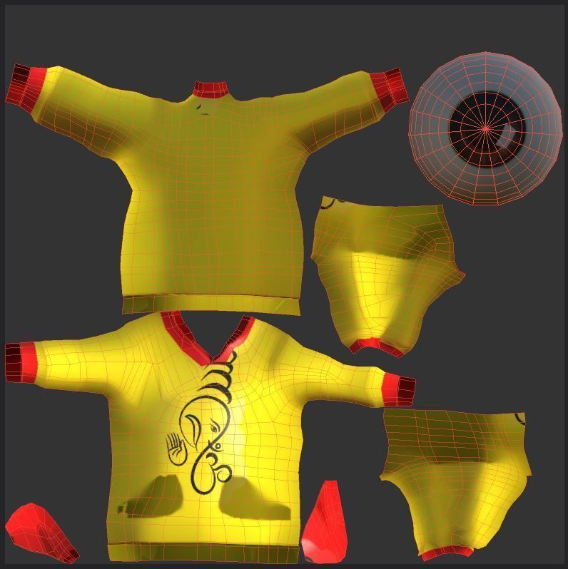 Bal Ganesha Low-poly 3D model_4