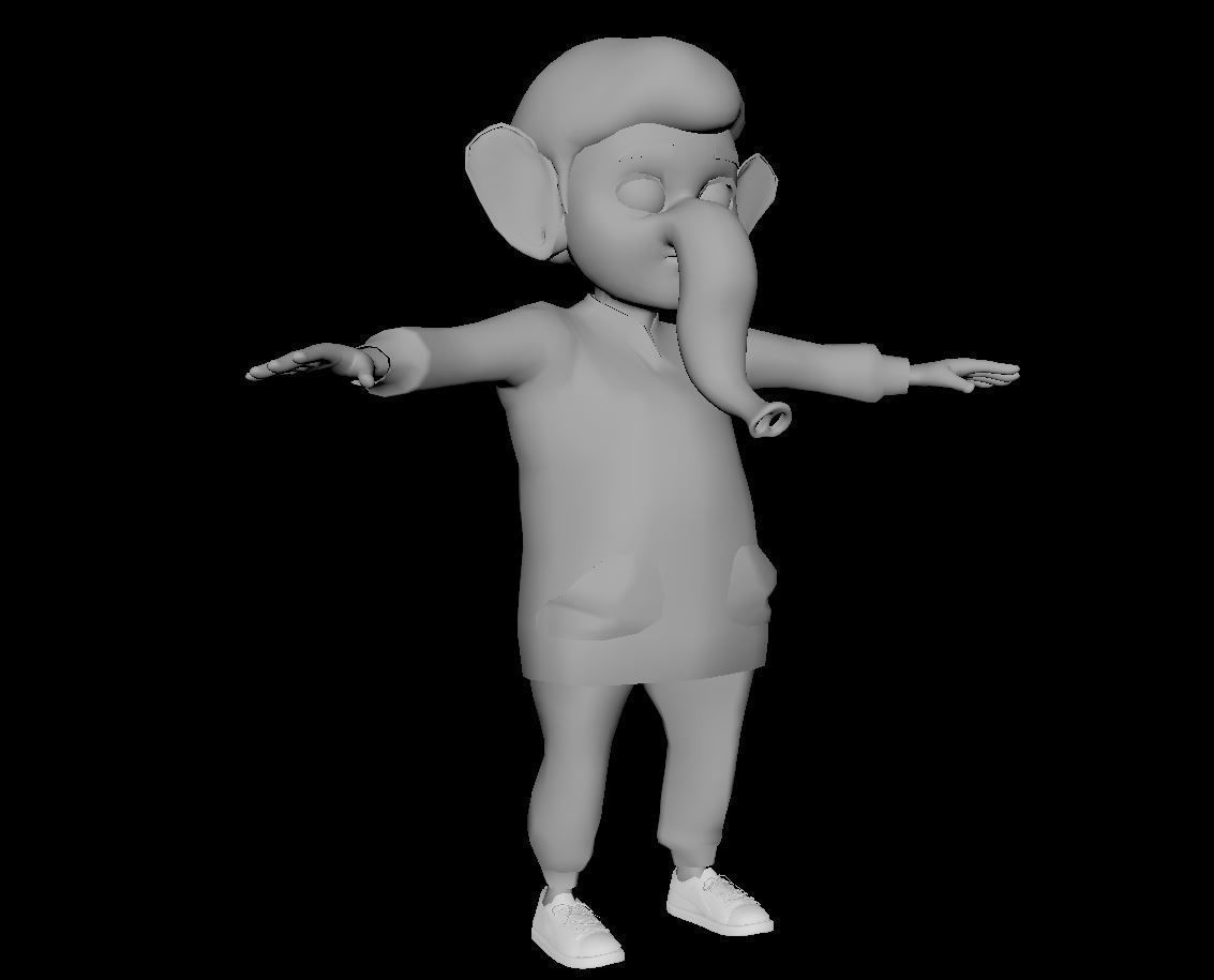 Bal Ganesha Low-poly 3D model_3