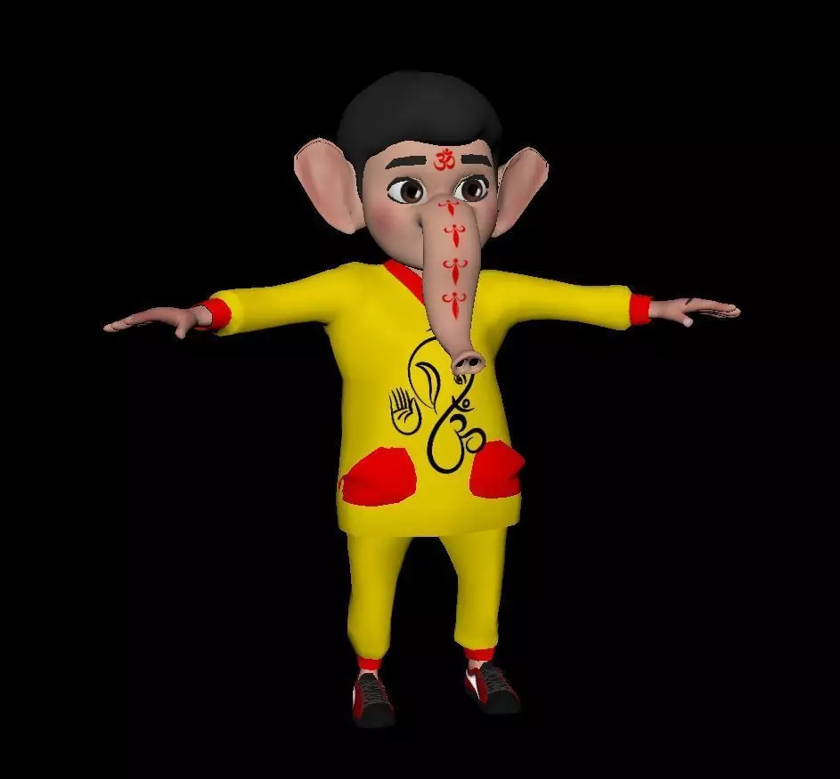 Bal Ganesha Low-poly 3D model_0